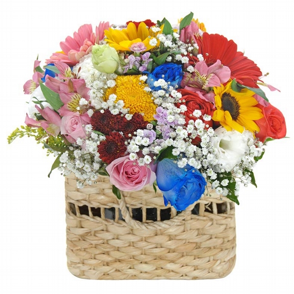 Arranjo Bolsa de Flores Coloridas