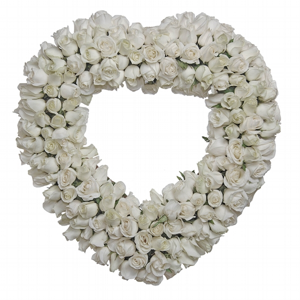 Digníssima Coroa Com 200 Rosas Importadas Meu Coração - Branco