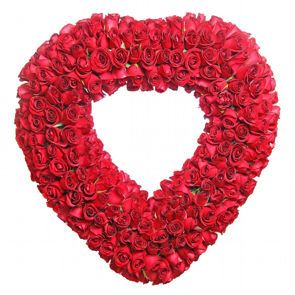 Digníssima Coroa Meu Coração Com 200 Rosas Importadas  - Lindas Rosas Vermelhas