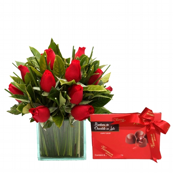 Kit Rosas Com Chocolate