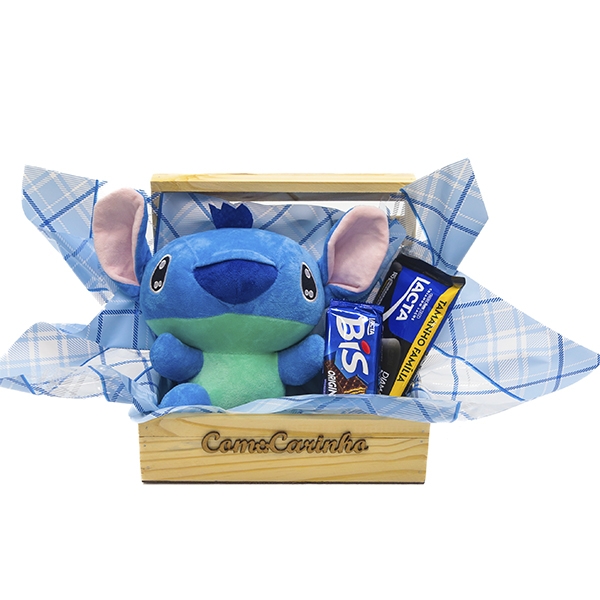 Cesta Stitch com Chocolates