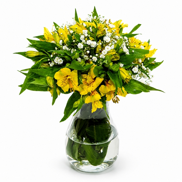 Astromelias Amarelas no Vidro