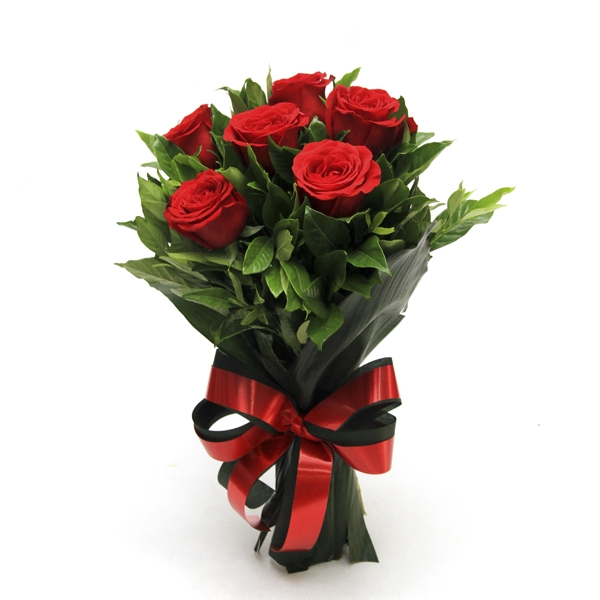 Buque de Rosas Importadas  Colombianas Fechadas Com 6 unidades