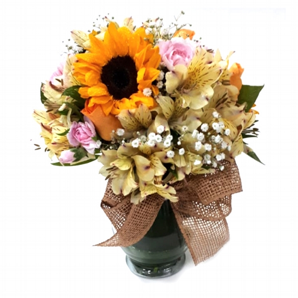 Arranjo De Girassois Com Mix De Flores